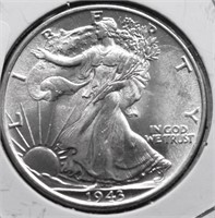 1943 CHOICE BU WALKING HALF DOLLAR