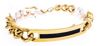 Gold Overlay/Stainless Steel ID Bracelet
