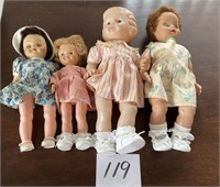 4 Old Dolls- 2 eyes open and close