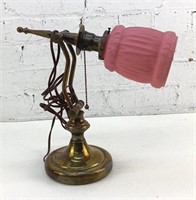Vintage glass and brass desk lamp