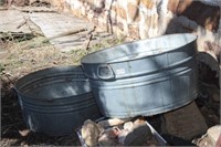 LOT OF TWO GALV TUBS AND MISC PICKERS DELIGHT