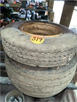 (2) Different Size 8 Inch Trailer Tires and Rims