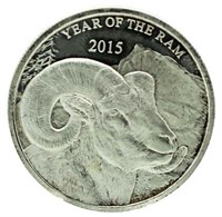 2015 Year Of The Ram .999 Pure Silver Coin