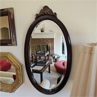 The Bombay Company Oval Cherry Wood Wall Mirror