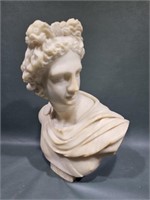 MARBLE BUST OF APOLLO (CRACKED NECK SEE PHOTOS)