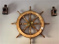 SHIP WHEEL & LANTERNS