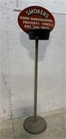 Advertising smoking stand with cast iron base