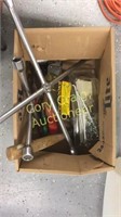 Group of garage tools, lug wrenges and more