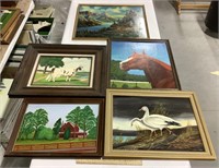 5 framed paintings-Local Artist Dean Haddock