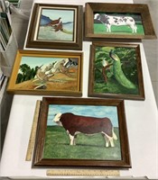 5 framed paintings-Local Artist Dean Haddock