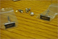 cufflinks, necklace and earrings