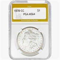 1878-CC Morgan Silver Dollar PGA MS64