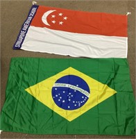 2 flags (Brazil and Singapore)