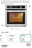 1 pcs; 24 Inch Single Wall Oven, thermomate