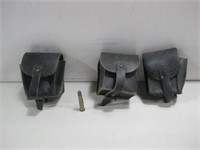 Three WWI Leather Ammo Pouches