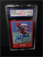 1988 SCORE TED POWER AUTOGRAPH REDS FSG