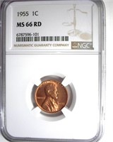 1955 Cent NGC MS66 RD