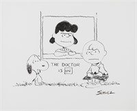 Charles Schulz Original Peanuts Drawing