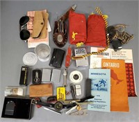 Group of collectibles, knives, Zippo lighter, etc.