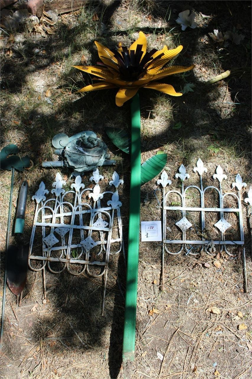 Sunflower and Picket Fence Yard art