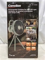 Camelion Rechargeable Camping Fan With LED Light