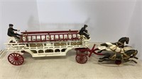 Cast iron fire wagon and horses