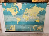 1976 Polish Ocean Lines World Maritime Weather Map