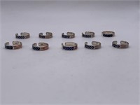 STERLING SILVER LOT OF 10 RINGS
