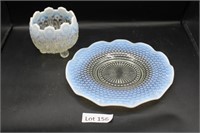 Opalescent Plate With Footed Bowl
