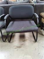 Large Wide Black Cushion Office Chair