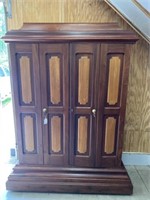 Antique Walnut Cabinet with 2 Bi-Fold Doors,