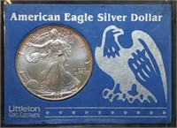 1996 1oz Silver Eagle BU Toned Littleton Holder