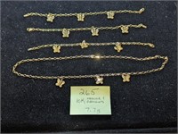 10k Gold 7.7g Necklace and Bracelets
