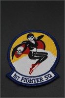 1st Fighter Squadron Patch - Holding Skull