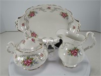 ROYAL ALBERT "TRANQUILLITY" CR/SUGAR W/TRAY