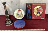 Fire Horn Decanter, Mud Pie Firefighter Piggy