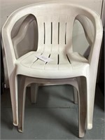 (2) plastic deck / porch chairs