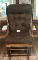 WOODEN ROCKER/GLIDER--CUSHIONED