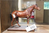 VINTAGE METAL HORSE STATUE - A FEW SCUFFS