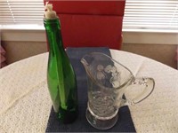 Pitcher (cracked) & Wine Bottle Lamp