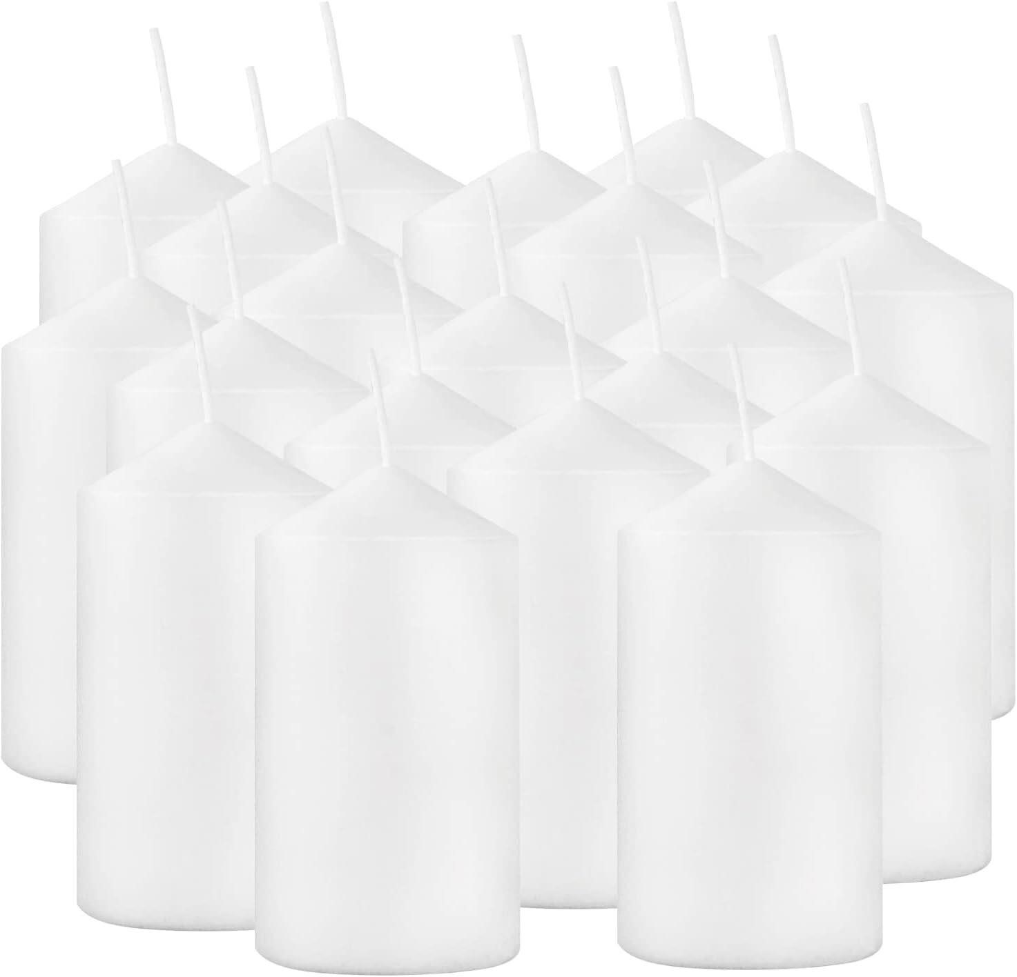 Set of 20, 2x4 White Pillar Candles, Unscented