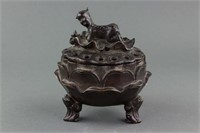 Chinese Bronze Lotus Censer