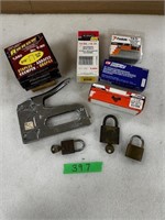 Staple Gun, Staples, Locks, &  Brad Nails