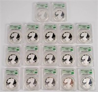 17 Pc. Lot of 2023-S Proof Cameo Silver Eagle Coin