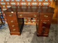 Vintage Mahogany Desk Drawers Operate Properly