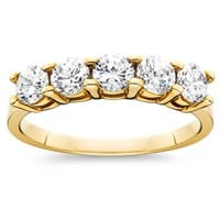 1c Genuine Diamond Wedding 14K Yellow Gold Ring