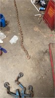 27 foot Logging chain and 2 binders with two