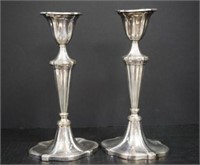Pair Old Sheffield plate candle holders