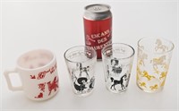 3 verres vintages et tasses pour enfant Hazel