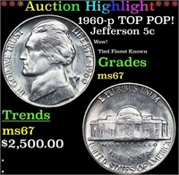 ***Auction Highlight*** 1960-p Jefferson Nickel TO